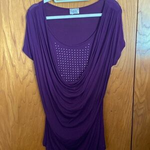 Women’s top with silver beaded “undershirt”